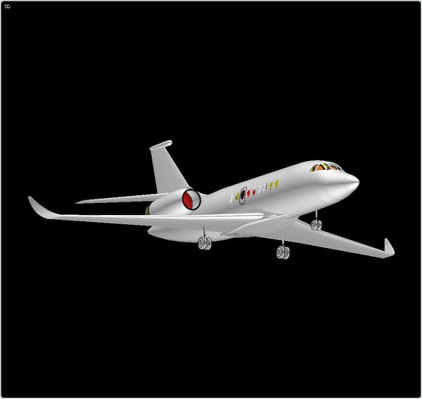 3d falcon 2000s business jet - Falcon 2000S Business Jet Solid Assembly Model by RodgerSaintJohn